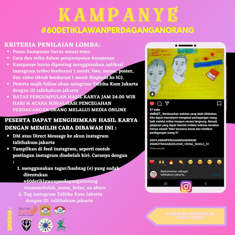 Sosialisasi Pencegahan Perdagangan Orang Melalui Media Online
